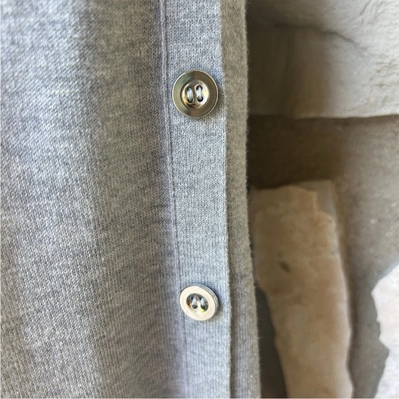 White House Black Market Cowl Neck Sweater Medium Gray Button Accents Excellent - Picture 3 of 7